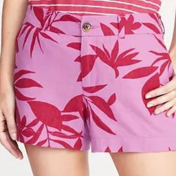 Mid-Rise Printed Linen-Blend Everyday Shorts New - Picture 3 of 3